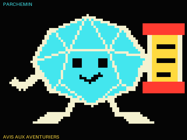 D20 Minitel presentant un parchemin